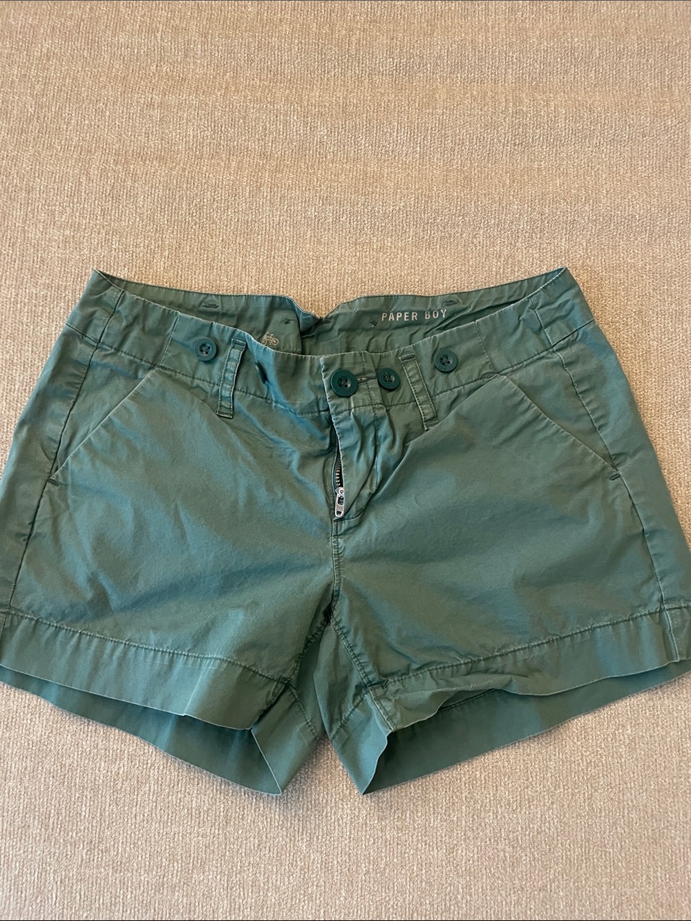 Paper boy Women's Olive Green Cotton Shorts